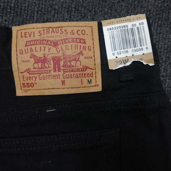 Vintage Y2K 90s Levi's 550 Mom Jeans Relaxed Fit Tapered Leg Women 22W M Black - Picture 4 of 11